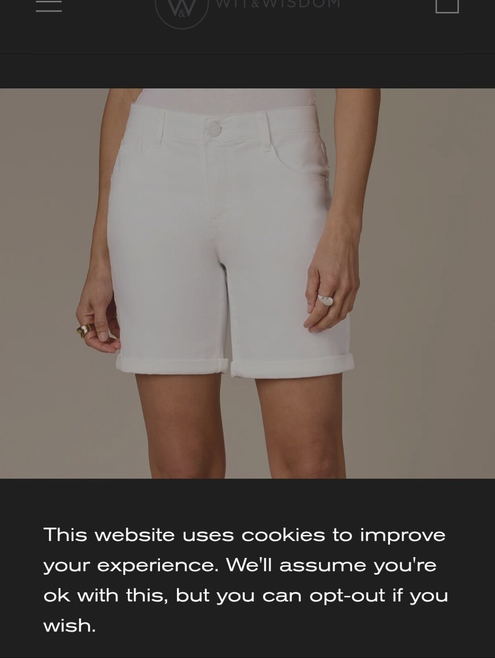 Wit & Wisdom White Women's Mid Rise Shorts Size 14 NWT